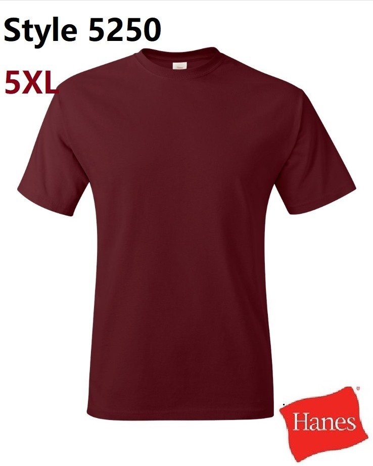 Hanes 5250 5XL Authentic Short Sleeve Men’s Cotton T-Shirt Light Steel