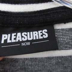Pleasures Shirt Medium Black Stripe Logo Streetwear Into The Vortex Skater Indie