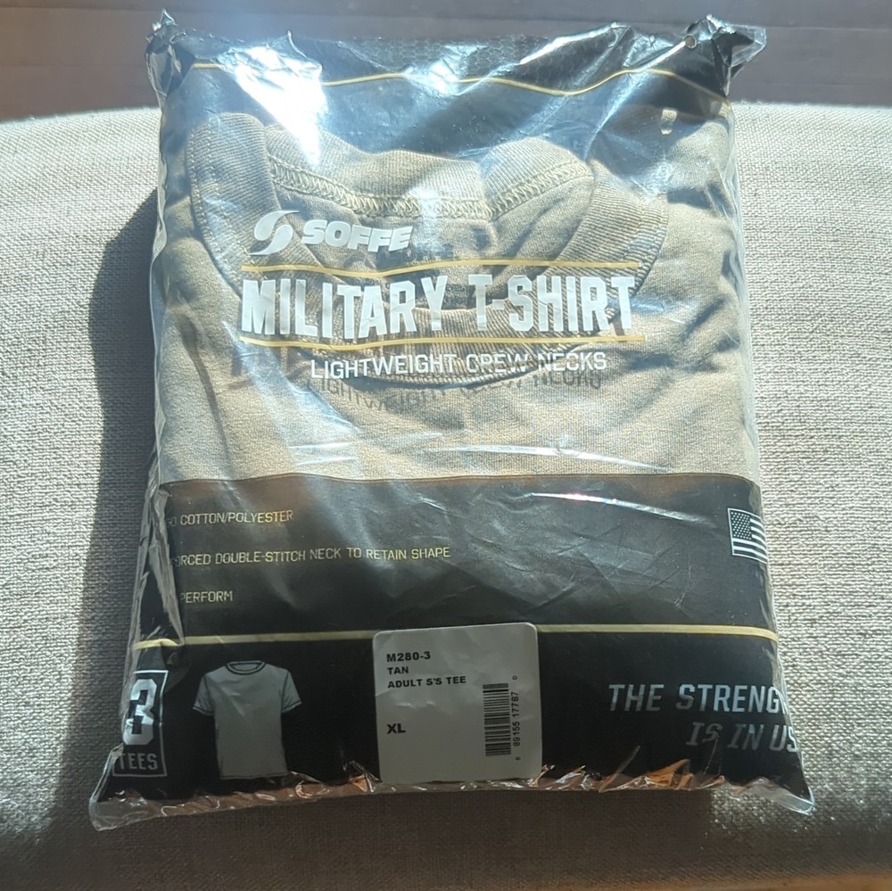 Soffe M280-3 50/50 Poly/Cotton Military Tees Lightweight Crew Neck 3 Pack (New)