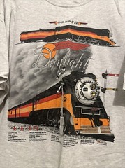 Vintage Daylight Sales Train Locomotive 4449 Railroad Gray Shirt No Tags