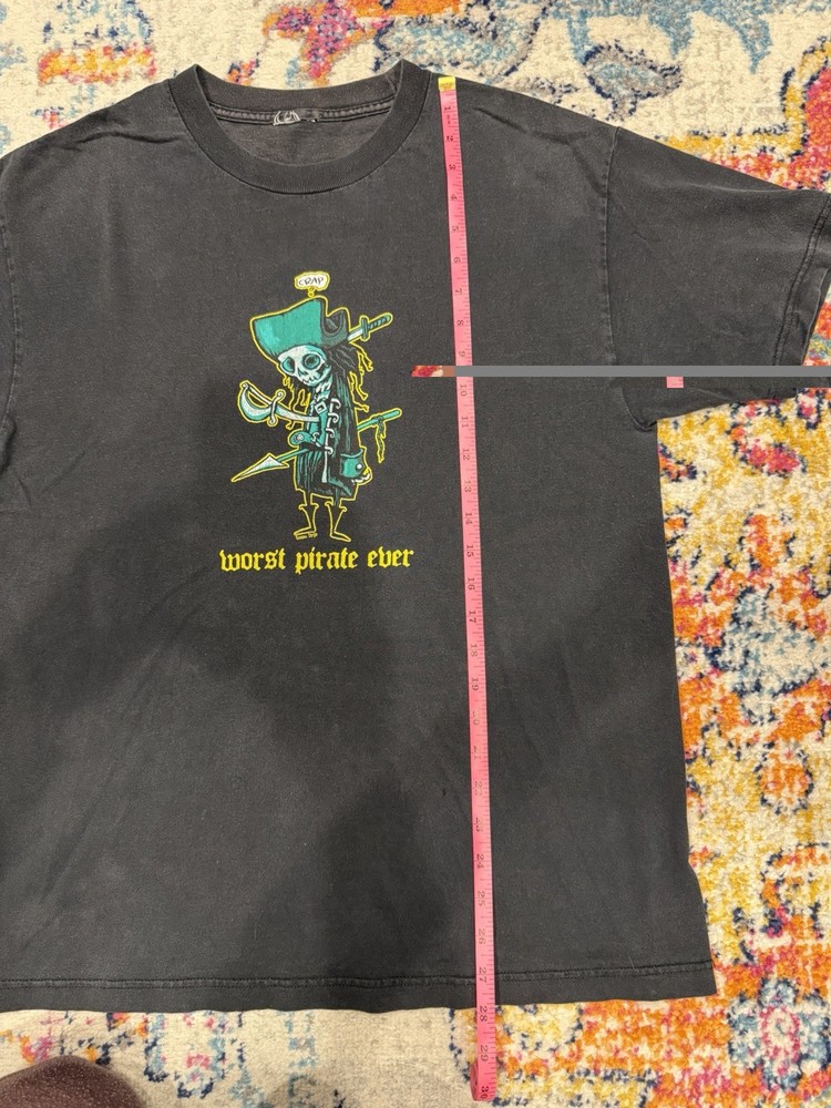 VTG Roman Dirge Worst Pirate Ever Oh Crap Made In USA Graphic T-shirt Sz M