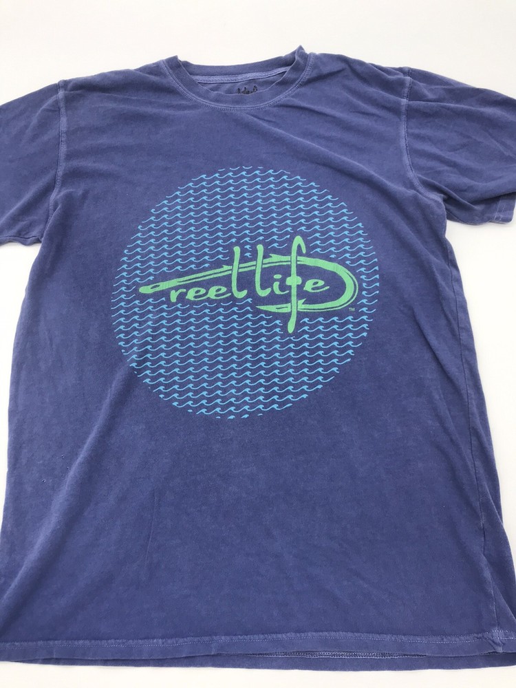 Reel Life T-Shirt Men Medium Blue..#18358