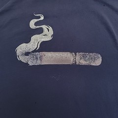 Tommy Bahama Shirt Men Medium Blue Distressed Grunge Cigar Beach Relax Casual