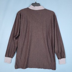 Ace Sportswear Men’s Pullover Long Sleeve Shirt Brown Actual Size L