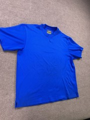 Cabelas Shirt Adult 2XL XXL Blue Casual Outdoors Polyester Hiking T-Shirt Mens