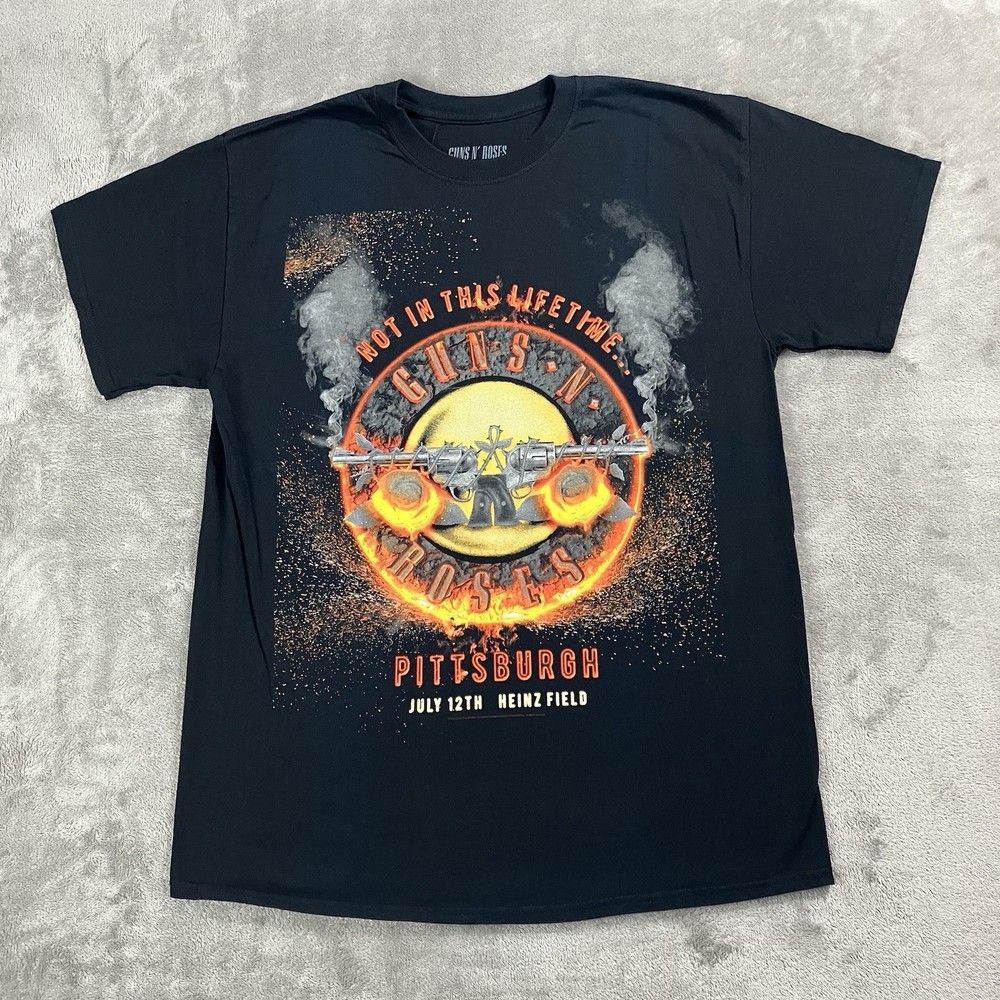 Guns N’ Roses Shirt Mens Large Black Graphic Print Tour 2017 Pittsburgh PA