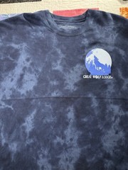 Spirit Jersey Great Wolf Lodge Men 2XL Shirt Long Sleeve Navy Tie Dye Wolf