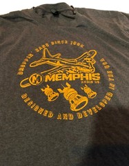 Memphis Car Audio T Shirt – Orange Bomber Logo – Medium