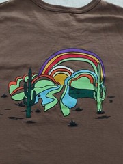 CHAMPION T-Shirt Men’s Size Medium Cactus Rainbow Graphic Brown Embroidered Logo