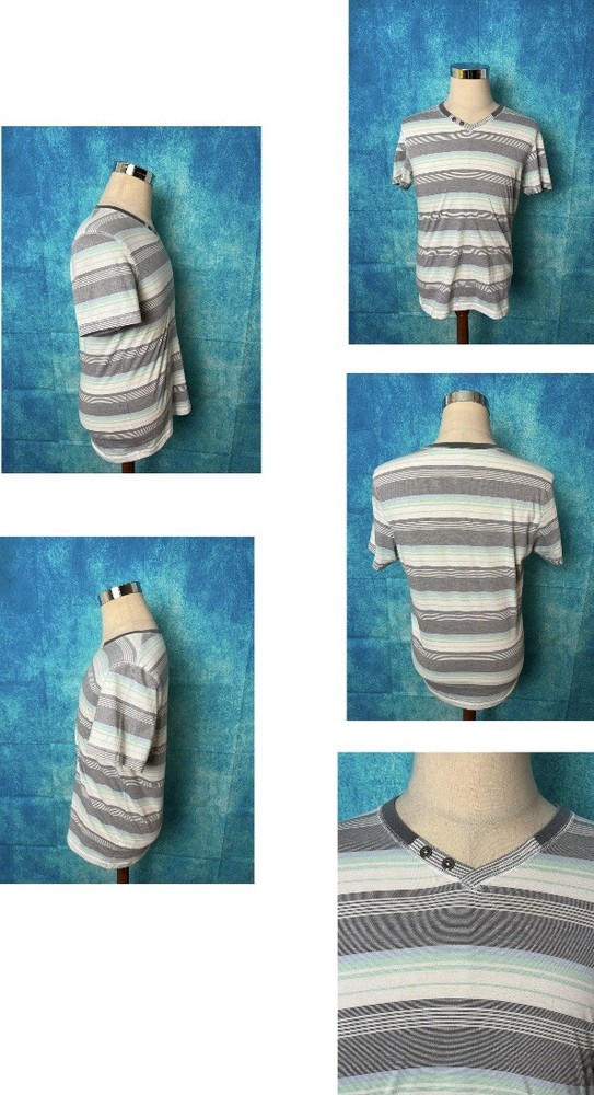 Inc International Concepts Men’s Striped Short-Sleeve V-Neck T-Shirt M