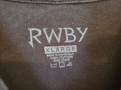 Rwby Anime Color Stripe on Black T-Shirt Good Used Condition XL