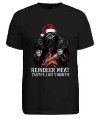 REINDEER MEAT TASTES LIKE CHICKEN Santa Claus Gloomy Vintage Mens T-Shirt