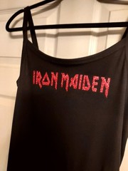 Iron Maiden tank top Red Glitter Iron Maiden Shirt Fitted Iron maiden Crop Top