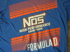 NOS Energy Drink T-shirt M Blue High Performance Formula D Drift Racing Series