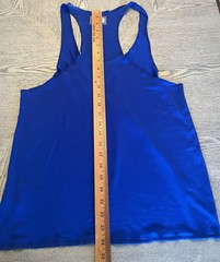 Addicted Men Bright Blue Tank Top Muscle ,Clubwear, Workout Sz. L/34 Rubber Logo