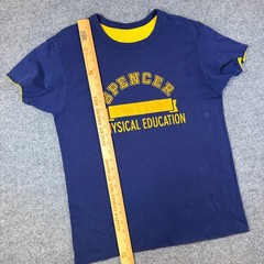 Vintage Champion Double Face T Shirt Mens L Reversible Phys Ed Made in USA 80s