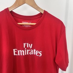 Fly Emirates Shirt Mens XL Made In UAE T-Shirt Red Soccer Football