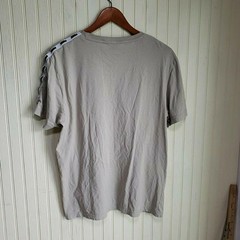 Puma Shirt Mens Large Beige Big Logo Tape Sleeve Graphic Tagless Jersey Tee
