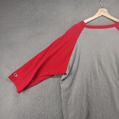 Champion shirt Men’s XL Sports Baseball Shirt Gray and Red 3/4 sleeve Raglan