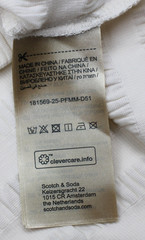 Scotch & Soda Textured Pocket T-Shirt Mens XL White Crew Neck Cotton Stretch