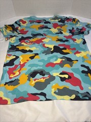 Men’s Champion (M) Blue Camo Camouflage Print Short Sleeve Shirt