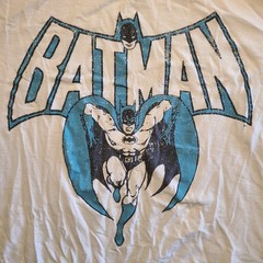 Batman Graphic T Shirt Men XXL White DC Comics Superhero Logo 100% Cotton White