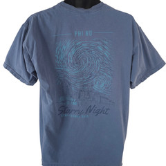 Vincent Van Gogh T Shirt Mens Size Large Blue Starry Night Phi Nu Semi Formal