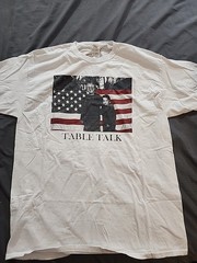 Rare Table Talk Band Shirt Fruit Loom White American Flag Logo Merch T Shirt XL
