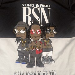 RS1NE Rise As 1ne Migos Simpsons Bad and Boujee Jersey Shirt Mens L Curved Hem