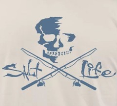 Salt Life Men’s “Skull and Poles”, Short Sleeve Graphic T-Shirt, Lg or XL