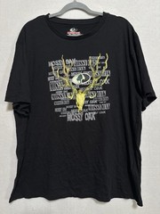 Mossy Oak Men XXL Black Short Sleeve Shirt Deer Skull Buck Graphic Hunting Tee