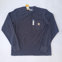 NWT Carhartt SMALL Relaxed Fit Heavyweight L/S Henley Pocket Thermal Shirt Gray