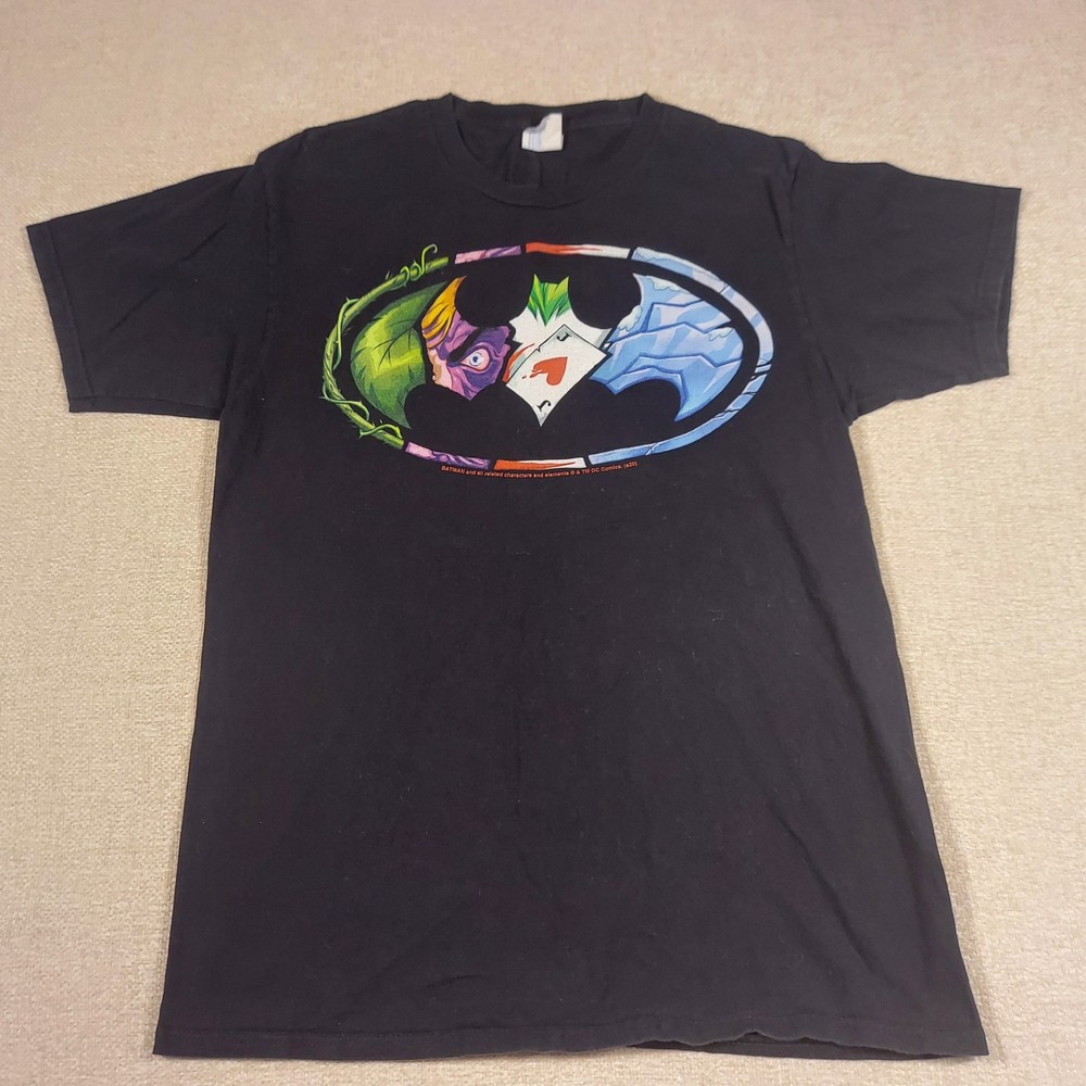 DC Comics Batman “Villian Mashup” Logo Short Sleeve T-shirt M Black