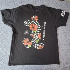 Neff Disney Mickey Mouse Shirt Mens Large Black White Check Floral Graphic Tee