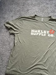 Hurley Mens Green Graphic Logo Tee Crew Neck Short Sleeve 2XL