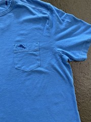 Tommy Bahama Men’s Blue Crew Neck Short Sleeve Pocket Logo Tee Cotton Knit S/P