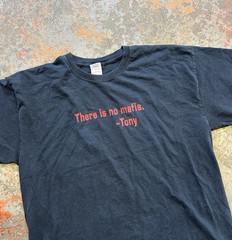 Vintage The Sopranos T Shirt ‘There Is No Mafia’ Tony Mob Mafia HBO Promo RARE