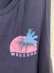 Chubbies Palm Wave Sunset Tank Top Navy Size Small S Graphic Summer Shirt NWT