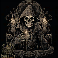 Gothic Grim Reaper Goth Heavy Metal Skull 3 Mens T-Shirt 100% Cotton