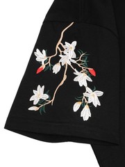 Niepce Men’s Flower and Birds Embroidery Tee Japanese Streetwear T-Shirt