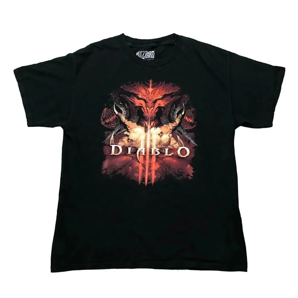 2014 Diablo 3 T Shirt Mens Large Black Blizzard Video Game Promo Graphic Tee
