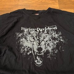 Vintage Y2K Authentic Harley Davidson Grunge Style Wolf Face Graphic T Shirt