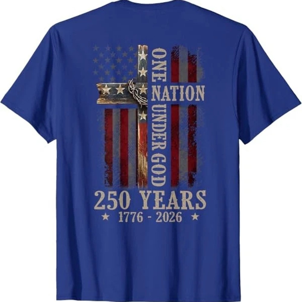 One Nation Under God 250 Years 250th Anniversary Unisex Cotton Graphic Tee