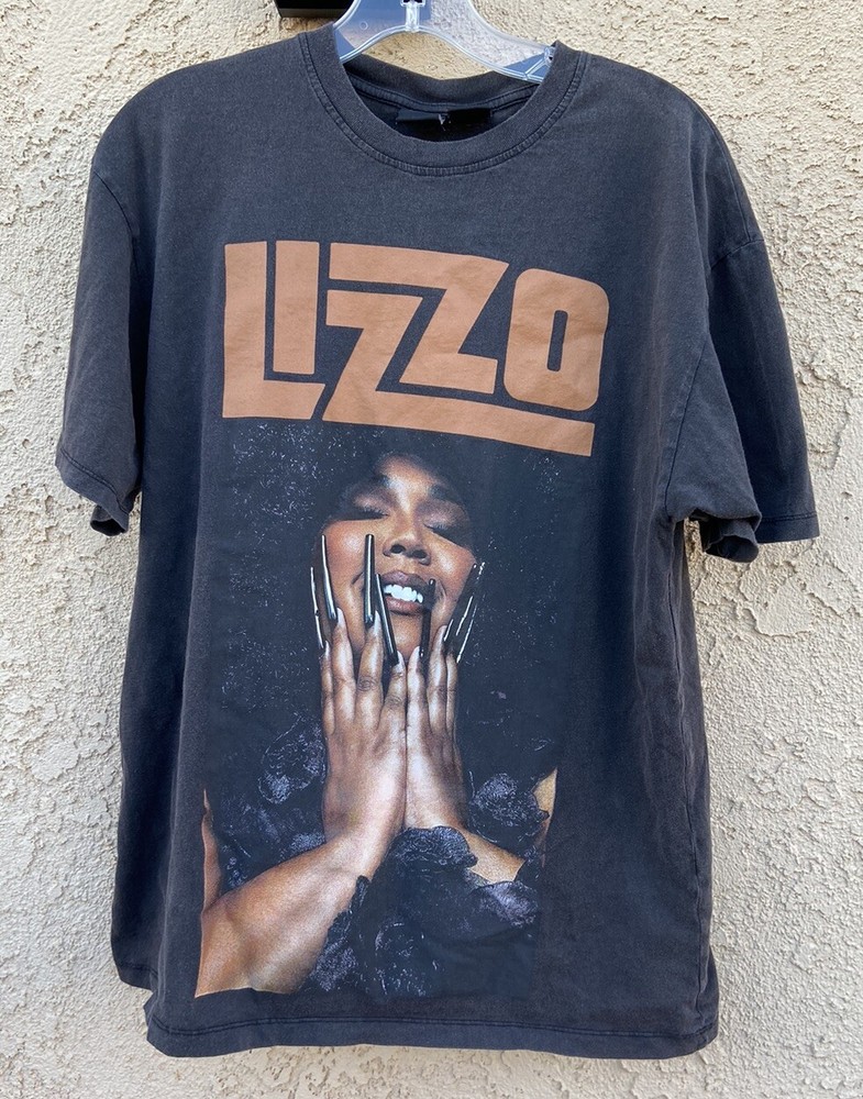 BERSHKA Lizzo Band T Shirt Sz XS Oversized Rap Tee Graphic Official Merch Faded