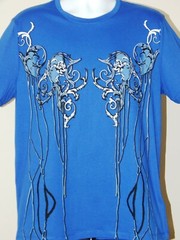 VERSACE COLLECTION Blue Navy Fantasia Baroque Graphic T Shirt Various NWT