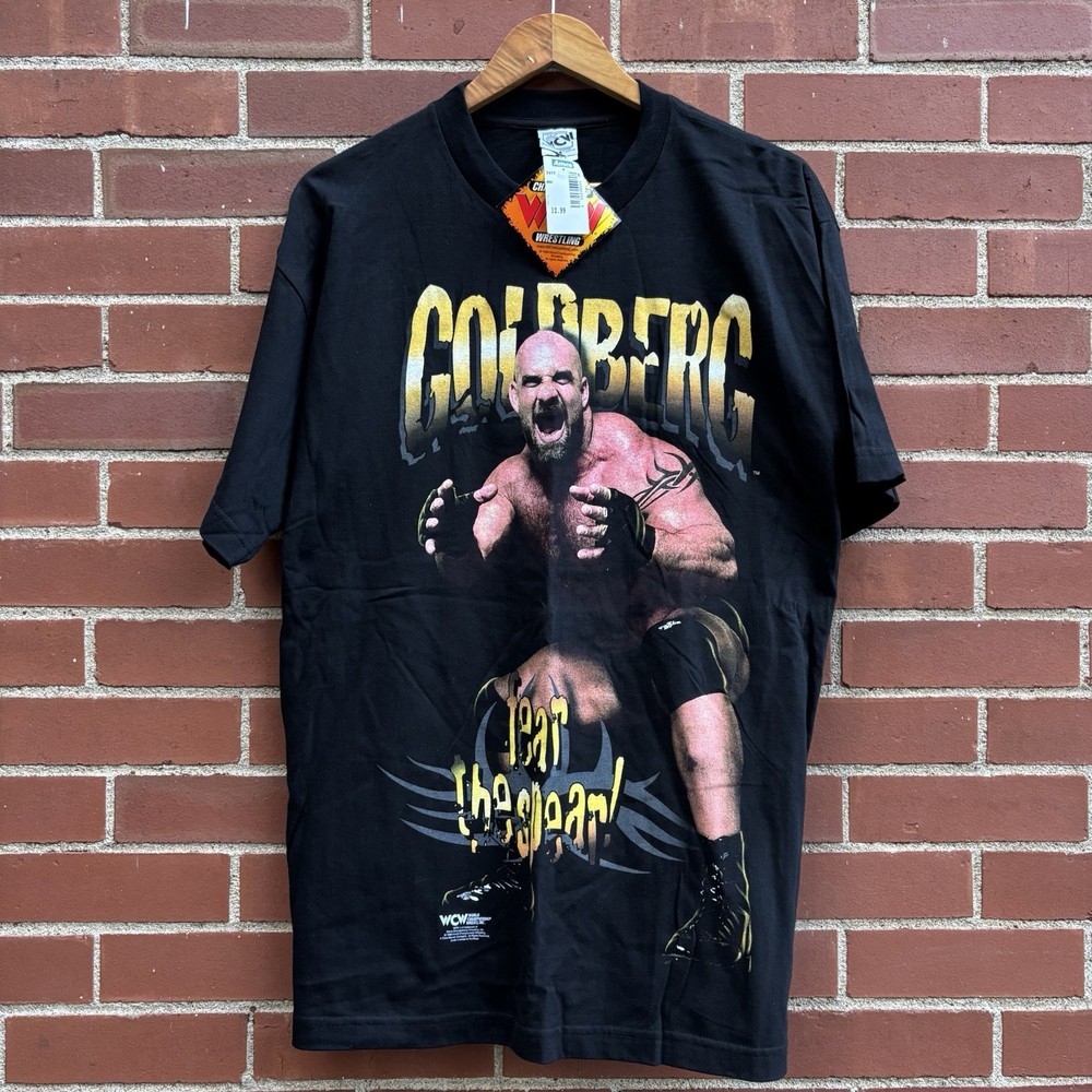 Vintage 90s Goldberg Fear The Spear WCW Shirt Size Large Men’s Wrestling NWT