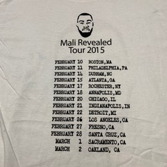 Gildan Ultra Cotton Mali Revealed Tour 2015 T Shirt Mens Large White Graphic Tee