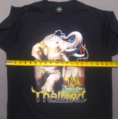 Sawasdee Thailand XL 42″ T Shirt Elephant Graphic Black Wildlife Turtle Brand