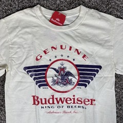 Budweiser King Of Beers T Shirt Mens White Brew City Graphic Print NWT