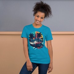 Exotic Car Tropical Street Unisex t-shirt